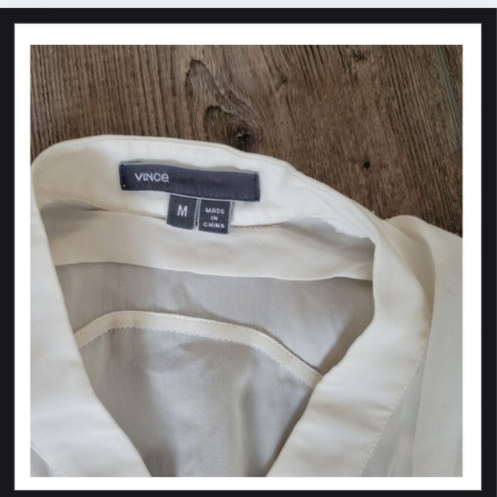 Silk Satin Band-Collar Blouse - Picture 3 of 4